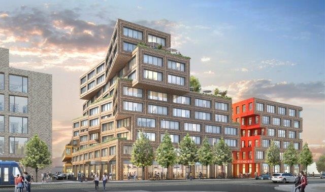 Blick auf das Hotel und Fitness-Studio an der Berg-am-Laim Straße gem. Planung HWKN. (c) Blick auf das Hotel und Fitness-Studio an der Berg-am-Laim Straße gem. Planung HWKN. (c)