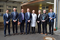 V.r.: Landrat Ebeling, Oberbürgermeister Feller, Sarja, Prof.Dr. Graichen, Aach, Dr. Ramming, Ehrke.