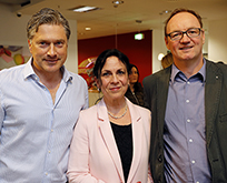 Rigo Thiel (l.) mit seinen Kooperationspartnern Carmen Fiedler und Olaf Lazar. © Holger Bernert