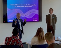 Peter Liebscher, BearingPoint, (links) und Jonas Rahe, Cisco Deutschland, bei der Eröffnung Peter Liebscher, BearingPoint, (links) und Jonas Rahe, Cisco Deutschland, bei der Eröffnung