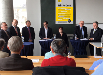 Podiumsdiskussion Hochschullehrerverband mit Politikern und weiteren Experten für Hochschulpolitik (