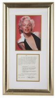 Mit ihrer Signatur hat Marilyn Monroe das Ende der Partnerschaft mit Milton Greene besiegelt. Mit ihrer Signatur hat Marilyn Monroe das Ende der Partnerschaft mit Milton Greene besiegelt.
