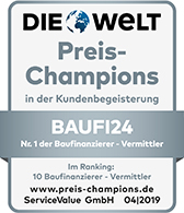 Branchen-Liebling: Baufi24 siegt als Preis-Champion 2019