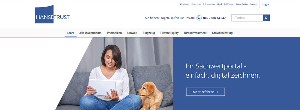 Bei Hansetrust können Anleger nun ausgewählte AIFs direkt einfach online zeichnen. Bei Hansetrust können Anleger nun ausgewählte AIFs direkt einfach online zeichnen.