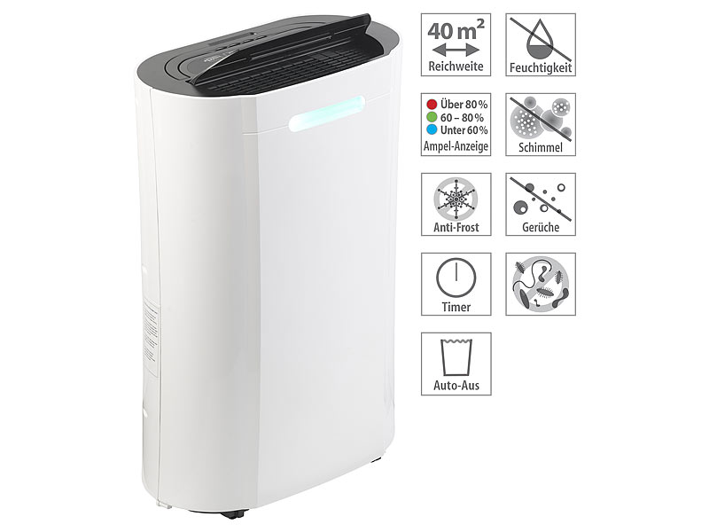 Sichler Haushaltsgeräte Luft-Entfeuchter LFT-420, 20 l/Tag, 365 Watt, www.pearl.de