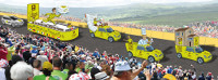 Die Logis-Flotte im Begleitkonvoi der Tour de France