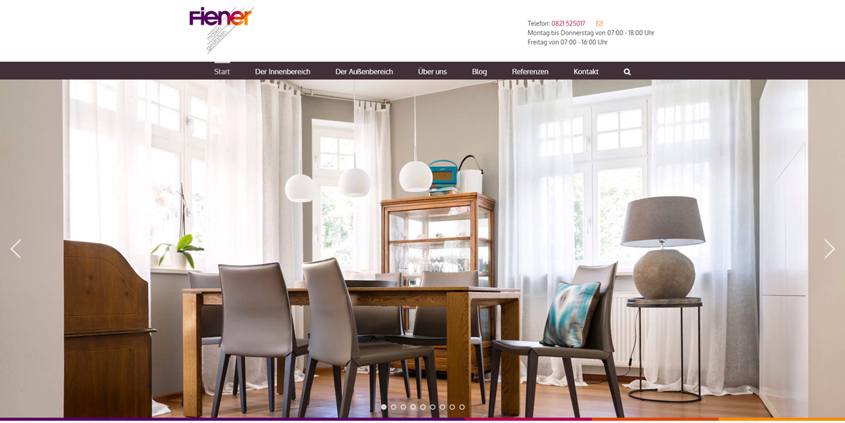 Neue Website von Maler Fiener, Augsburg Neue Website von Maler Fiener, Augsburg