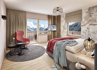 Modernes Zimmer mit traumhaftem Bergblick (c) www.renderwerk.at (Das Adler Inn - Tyrol Mountain Reso