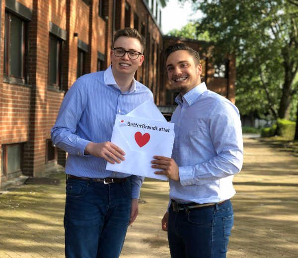 Das Gründerteam von BetterBrandLetter: Jonas und Lukas Herrmann (von links) Das Gründerteam von BetterBrandLetter: Jonas und Lukas Herrmann (von links)