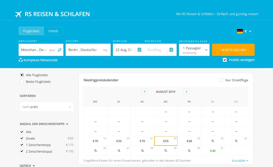 RS Reisen und Schlafen RS Reisen und Schlafen