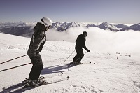 Skifahren in atemberaubender Landschaft (Schwemmalm Ulten)