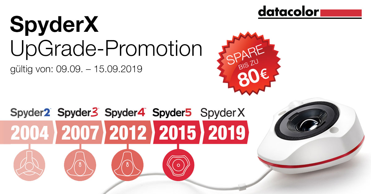 SpyderX Upgrade-Promotion – bis zu 80 € sparen SpyderX Upgrade-Promotion – bis zu 80 € sparen