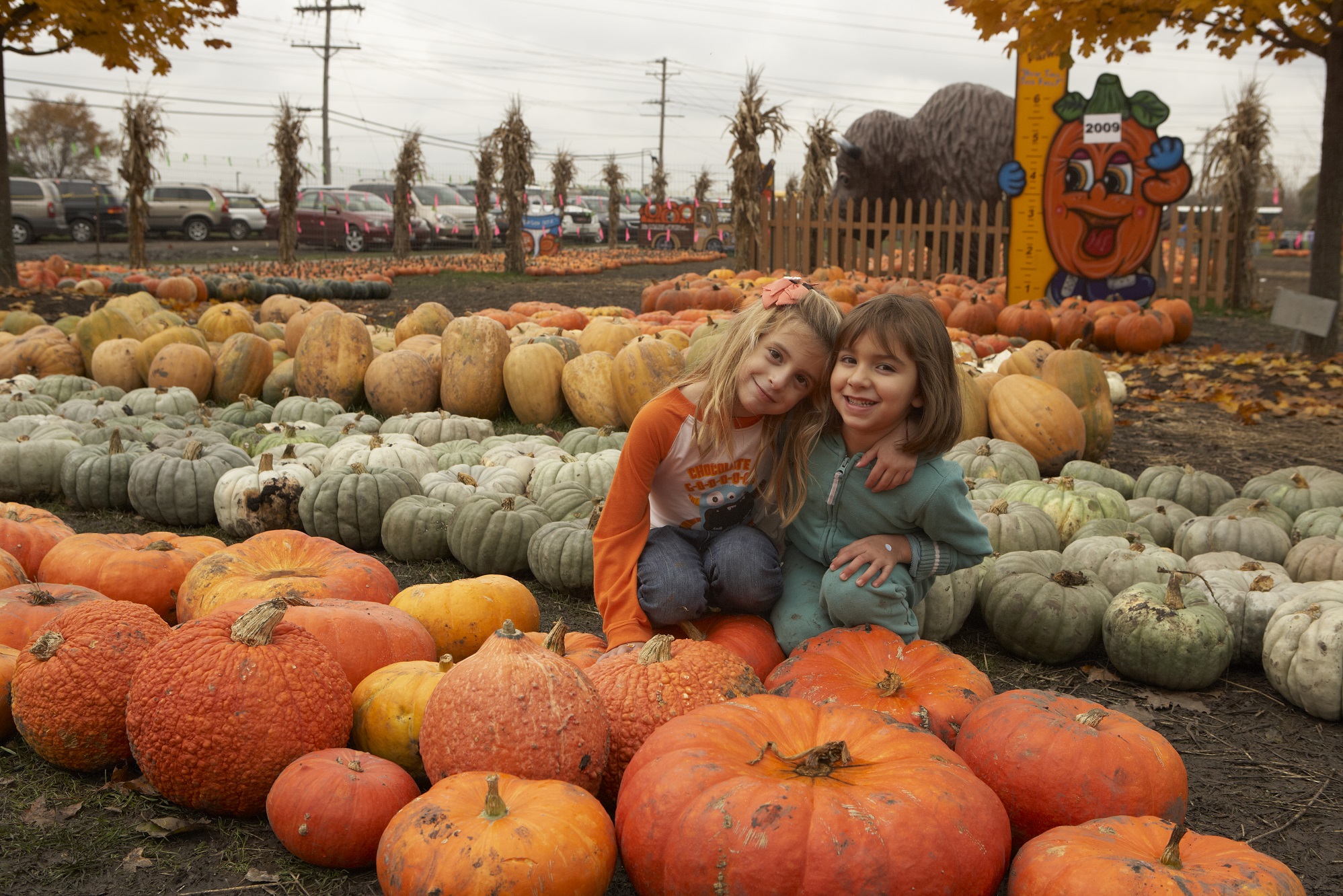 Kinder beim Great Pumpkin Patch in Illinois