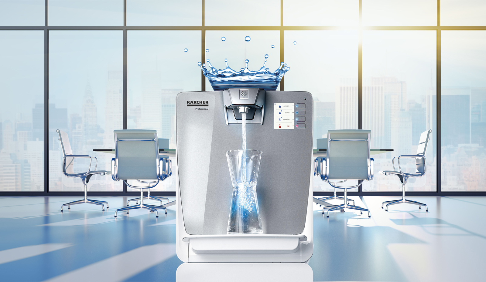 Der neue Kärcher Wasserspender lässt sich stilsicher in jede Umgebung integrieren (Bildquelle:©Kärc Der neue Kärcher Wasserspender lässt sich stilsicher in jede Umgebung integrieren (Bildquelle:©Kärc