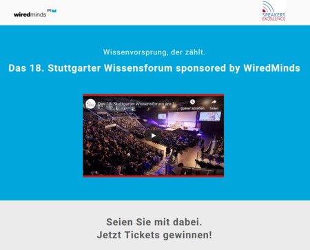WiredMinds ist Sponsor des 18. Stuttgarter Wissensforums