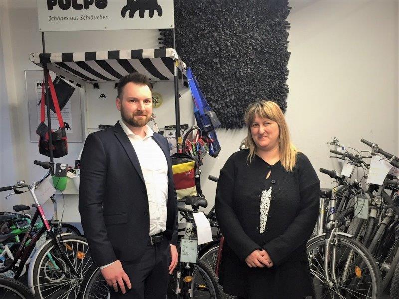 Stefan Helminger (Schwaiger Group) & Athanasia Geteridou (Dynamo Fahrradservice Biss e. V.)
