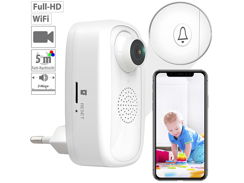 7links Steckdosen-Full-HD-IP-Kamera IPC-250.fhd, WLAN, für Echo Show& Google Nest, www.pearl.de 7links Steckdosen-Full-HD-IP-Kamera IPC-250.fhd, WLAN, für Echo Show& Google Nest, www.pearl.de