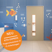 Das Komplett-Set besteht aus Türblatt, Aluminiumzarge mit Sicherheitsfunktionen und Beschlägen