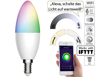 Luminea Home Control WLAN-LED-Lampe LAV-155.rgbw, E14, www.pearl.de Luminea Home Control WLAN-LED-Lampe LAV-155.rgbw, E14, www.pearl.de