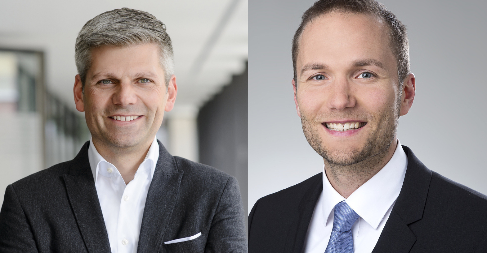 Dr. Stephan Theis (links) und Philip Würfel (rechts) - bisheriger und neuer Geschäftsführer der econ Dr. Stephan Theis (links) und Philip Würfel (rechts) - bisheriger und neuer Geschäftsführer der econ