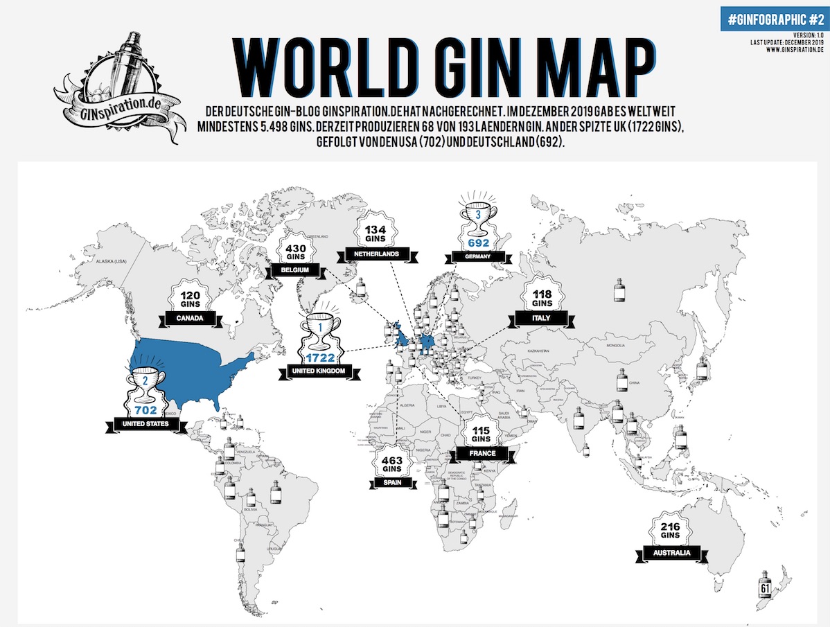 GINspiration World Gin Map GINspiration World Gin Map