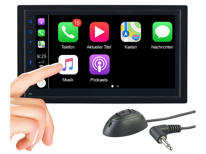 Creasono 2-DIN-Autoradio CAS-5025.acp mit Freisprechfunktion, Apple CarPlay, www.pearl.de Creasono 2-DIN-Autoradio CAS-5025.acp mit Freisprechfunktion, Apple CarPlay, www.pearl.de
