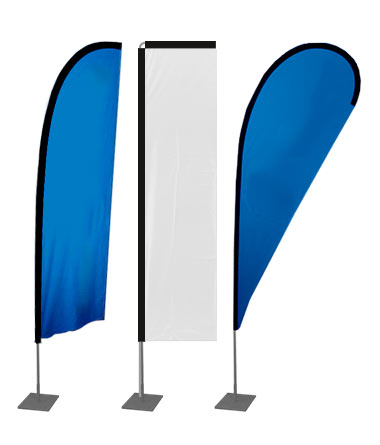 Verschiedene Typen von Beachflags