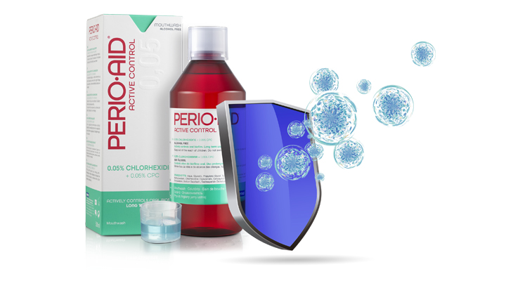 PerioAid Active Control mit 0,05 % Chlorhexidin + 0,05 % Cetylpyridiniumchlorid PerioAid Active Control mit 0,05 % Chlorhexidin + 0,05 % Cetylpyridiniumchlorid