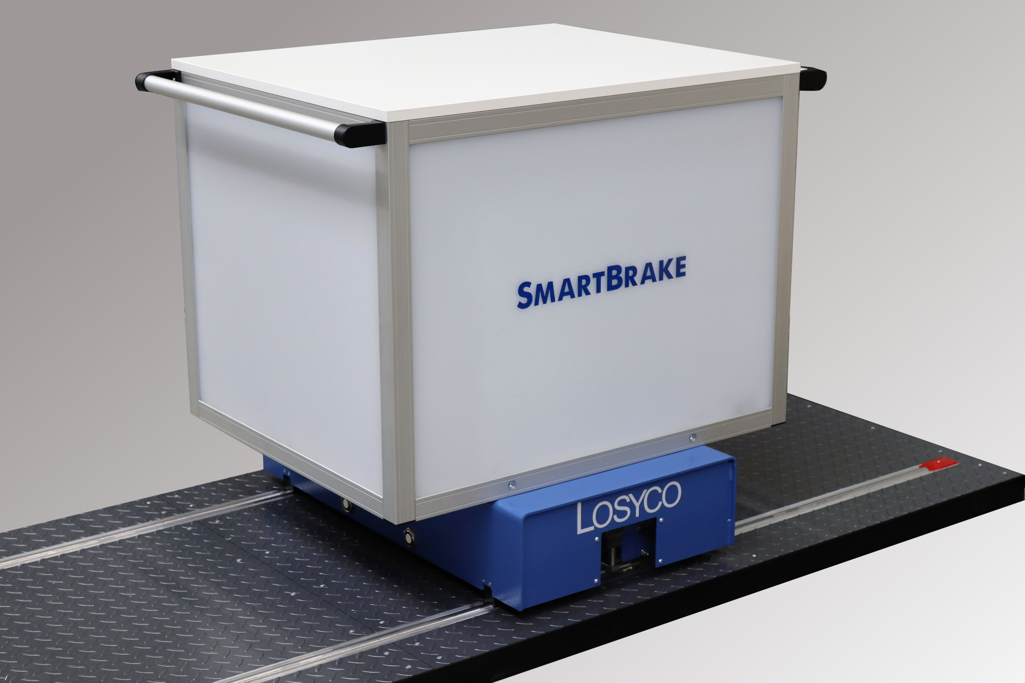LOSYCO erweitert sein LOXrail-System für die Intralogistik um ein vollautomatische Bremsmodul LOSYCO erweitert sein LOXrail-System für die Intralogistik um ein vollautomatische Bremsmodul
