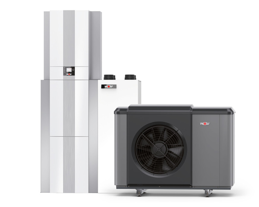 Die BAFA förderfähige Haustechnikzentrale CHT-Monoblock verbindet Wohnraumlüftung und Wärmepumpe. (B