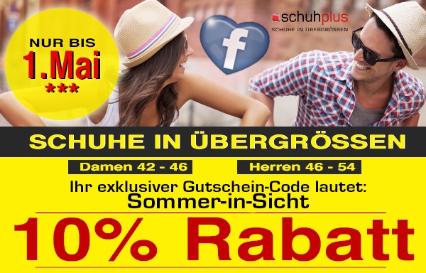 Der Sommer kann kommen: 10 % Ermäßigung auf das gesamte Sortiment bei schuhplus