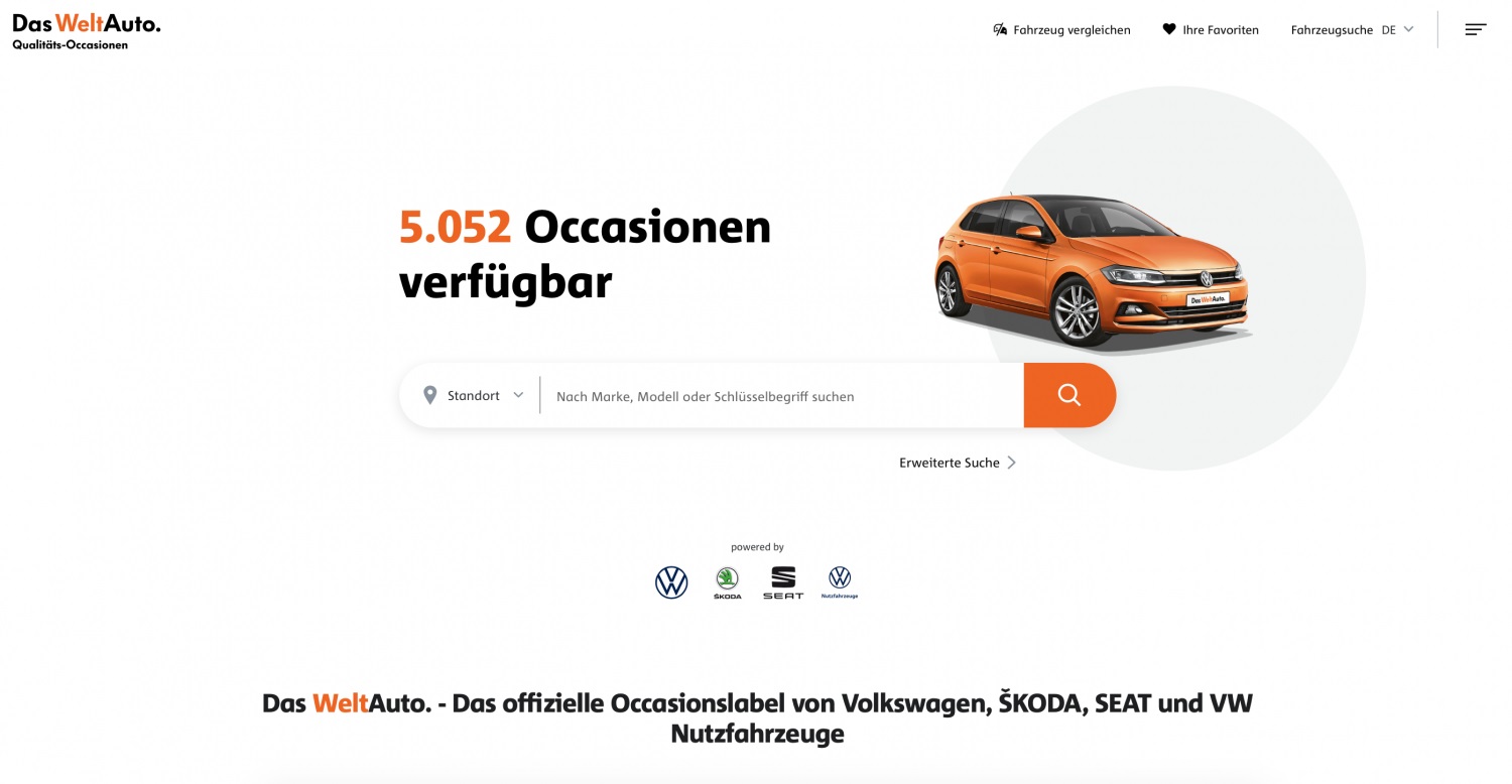 Screenshot der neuen Homepage