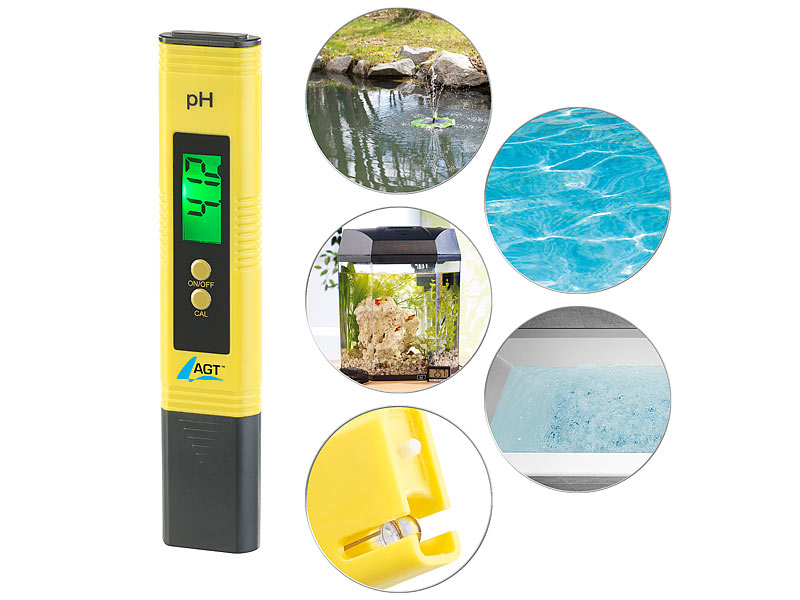 AGT Digitales pH-Wert-Testgerät mit ATC-Funktion& LCD-Display, pH 0 - 14, www.pearl.de AGT Digitales pH-Wert-Testgerät mit ATC-Funktion& LCD-Display, pH 0 - 14, www.pearl.de