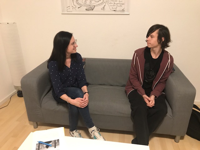 Tammo und Laura Belke im Therapiegespräch Tammo und Laura Belke im Therapiegespräch