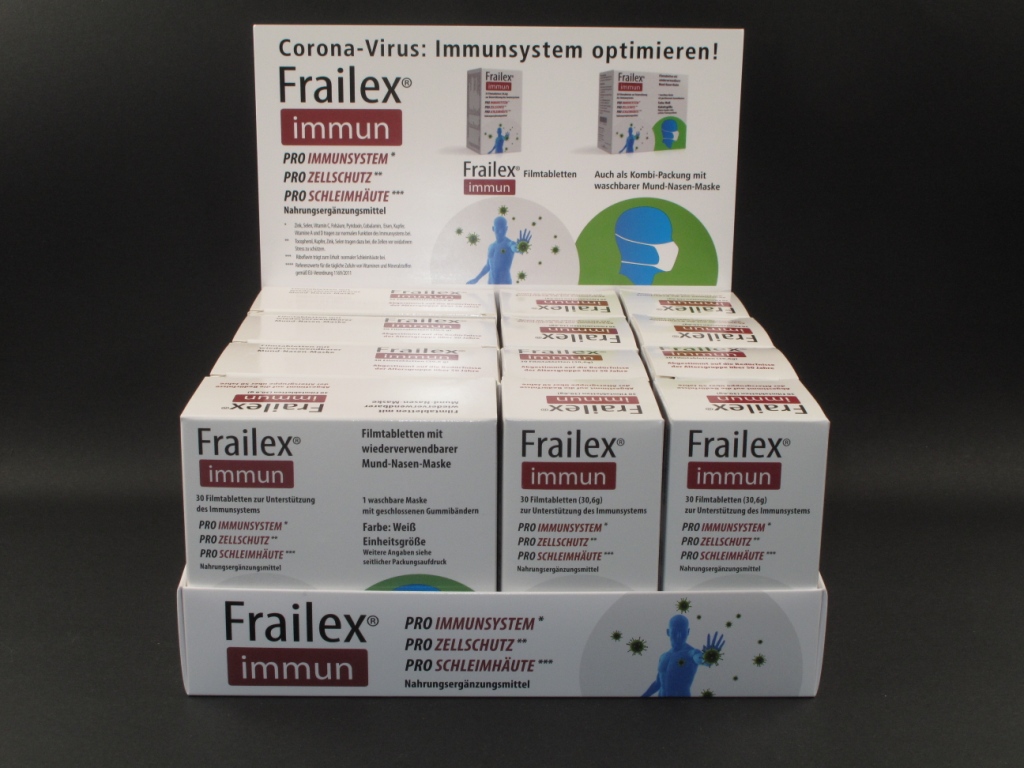 In Apotheke und Webshop: Frailex immun?mit und ohne Maske. In Apotheke und Webshop: Frailex immun?mit und ohne Maske.