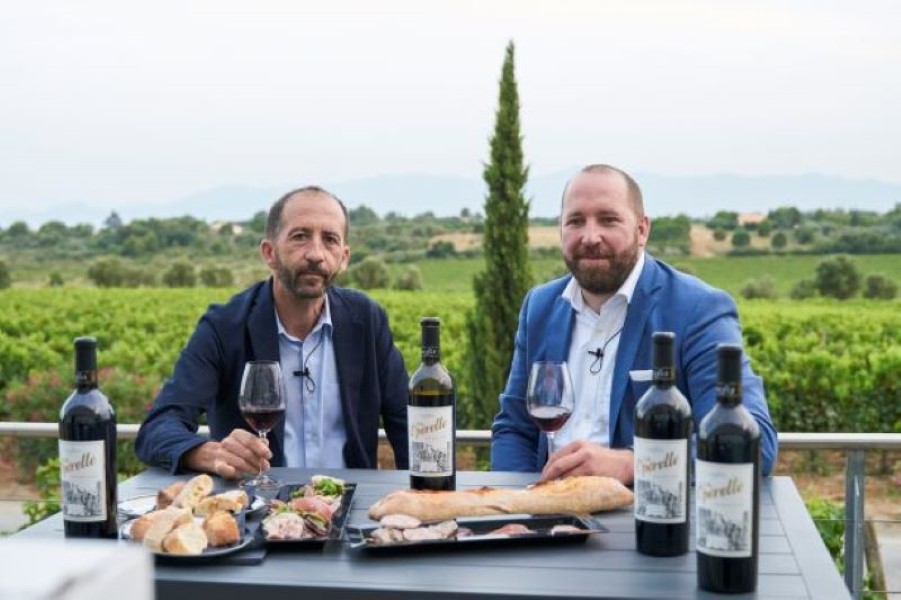Winzer Jean-Marc Lafage & BELViNi Gründer Rüdiger Kühnle mit La Opérette Winzer Jean-Marc Lafage & BELViNi Gründer Rüdiger Kühnle mit La Opérette