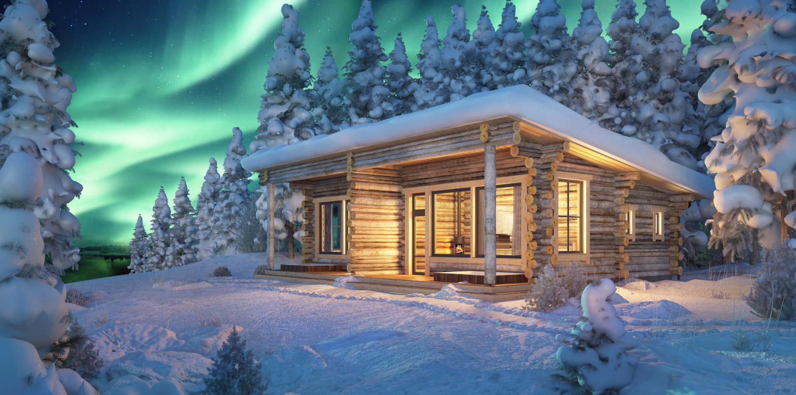 Aviation& Tourism International präsentiert Blockhüttenromantik im finnischen Tiefschnee.