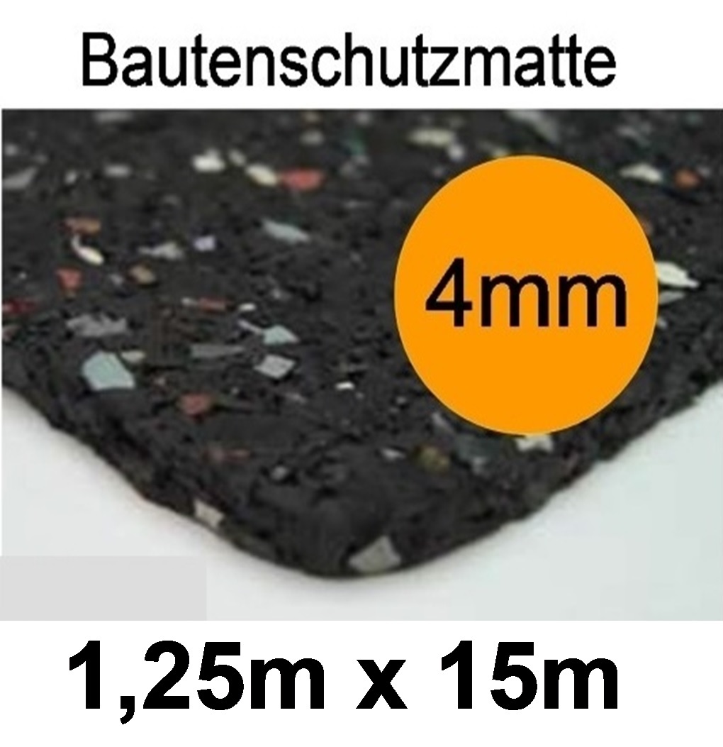 Bautenschutzmatte BE4, Dicke 4mm, Breite 1,25m, Länge15m