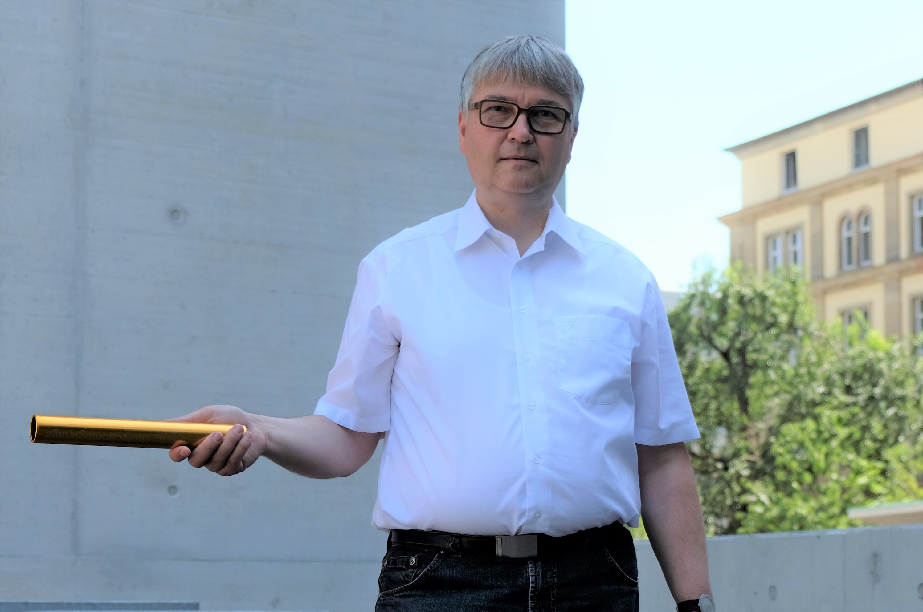 Virtuelle Stabübergabe: Dr. Klaus Eichenberg, Geschäftsführer der BioRegio STERN Management GmbH (Bi Virtuelle Stabübergabe: Dr. Klaus Eichenberg, Geschäftsführer der BioRegio STERN Management GmbH (Bi