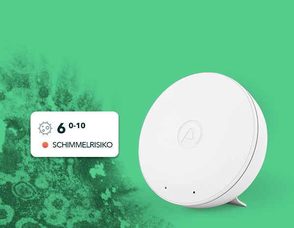 Airthings Wave Mini mit Schimmelrisiko Indikation Airthings Wave Mini mit Schimmelrisiko Indikation