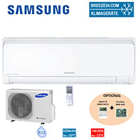 Klimaanlagen-Set von SAMSUNG AR 18 RXFPEWQN Wandgerät Maldives + AR 18 RXFPEWQX R32 5,0 kW von Breez Klimaanlagen-Set von SAMSUNG AR 18 RXFPEWQN Wandgerät Maldives + AR 18 RXFPEWQX R32 5,0 kW von Breez