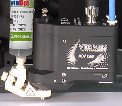 VERMES Microdispensing System MDS 1560  und GENMA winDot Lötpaste