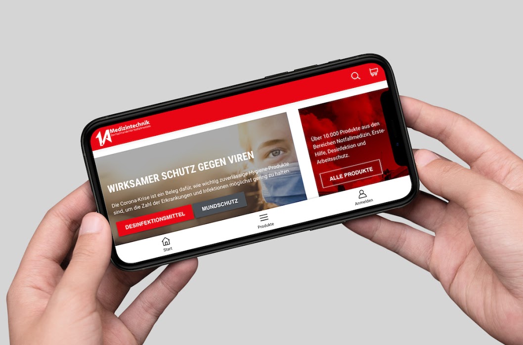Die von den SHOPMACHERN gestaltete Plattform von 1A Medizintechnik Die von den SHOPMACHERN gestaltete Plattform von 1A Medizintechnik