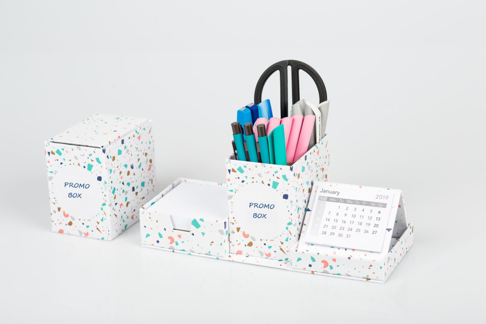 Klassiker von Orcas: Notizzettelboxen. Bestellbar mit eigenem Logo bei brilliant promotion®. (Bildqu