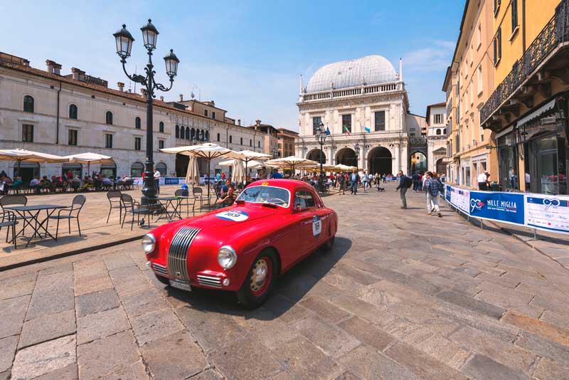 Brescia, Italien. Mille Miglia Autorennen Brescia, Italien. Mille Miglia Autorennen