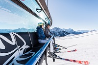 Skifahrer in der Gondel (c) wisthaler.com (Olang) Skifahrer in der Gondel (c) wisthaler.com (Olang)