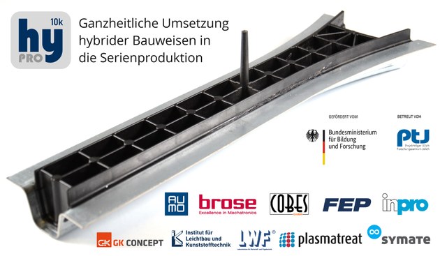 Ganzheitliche Umsetzung hybrider Bauweisen in die Spritzguss-Serienproduktion. Ganzheitliche Umsetzung hybrider Bauweisen in die Spritzguss-Serienproduktion.