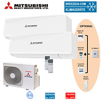 MITSUBISHI Heavy Klimaanlagen – Set SRK 25 ZS-W + SRK 35 ZS-W Wandgerät + SCM 45 ZS-W R32 MITSUBISHI Heavy Klimaanlagen – Set SRK 25 ZS-W + SRK 35 ZS-W Wandgerät + SCM 45 ZS-W R32