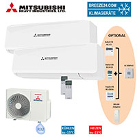 MITSUBISHI Heavy Klimaanlagen – Set SRK 35 ZS-W + SRK 50 ZS-W Wandgerät + SCM 60 ZS-W R32 MITSUBISHI Heavy Klimaanlagen – Set SRK 35 ZS-W + SRK 50 ZS-W Wandgerät + SCM 60 ZS-W R32
