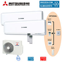 MITSUBISHI Heavy Klimaanlagen – Set SRK 20 ZSX-W + SRK 60 ZSX-W Wandgerät + SCM 60 ZS-W R32